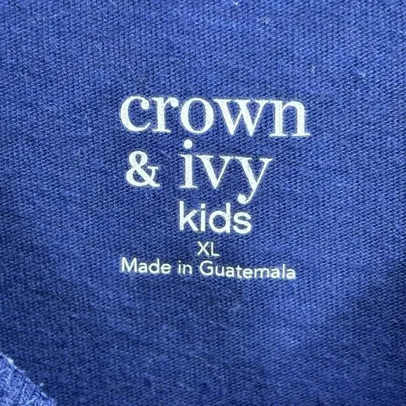 Crown & Ivy Kids XL Blue Long Sleeve Shirt with Holiday Dog Print - Picture 3 of 5